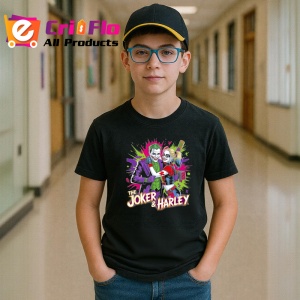 Tricou Joker si harley spate in spate colorat, Copii | Dama | Barbat , tricou negru - Img 5