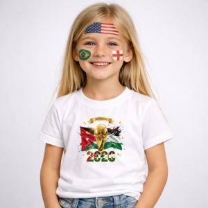 Tricou Jordan World Cup 2026 Fifa V2, din bumbac 100%, tricou alb, Copii | Dama | Barbat - Img 2