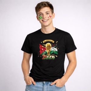 Tricou Jordan World Cup 2026 Fifa V2, din bumbac 100%, tricou negru, Copii | Dama | Barbat