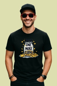 Tricou Just one more coin, doar o moneda in plus, Copii | Dama | Barbat , tricou negru