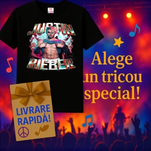 Tricou Justin Bieber - Shirtless Portrait, muzica Hip-Hop / Trap, Dama | Barbat | Copii, Culoare Negru - Img 15