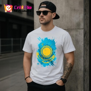 Tricou Kazakhstan Steag Splash Art, Copii | Dama | Barbat - Img 5