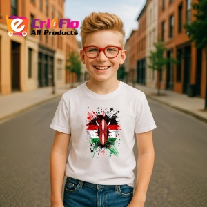 Tricou Kenya Steag Splash Art, Copii | Dama | Barbat - Img 8
