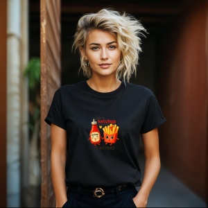Tricou Ketchup si cartofi prajiti Negru, Copii | Dama | Barbat - Img 11