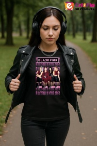 Tricou KPOP dama cu trupa formatia BLACKPINK 12 , music Coreean 160 - Img 5