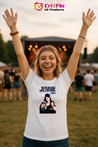Tricou KPOP dama cu trupa formatia JENNIE BACK , music Coreean 224 - Img 8