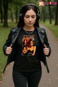 Tricou KPOP dama cu trupa formatia JENNIE KIM 2 , music Coreean 227 - Img 5