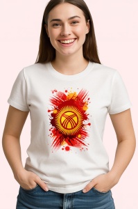 Tricou Kyrgyzstan Steag Splash Art, Copii | Dama | Barbat
