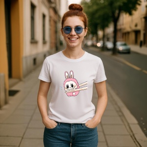 Tricou Labubu baie roz, Unisex Dama si Barbat | Copii - Img 8