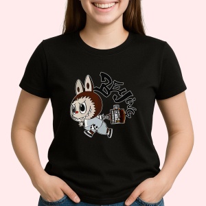 Tricou Labubu beijing fuga, Unisex Dama si Barbat | Copii, Culoare Negru