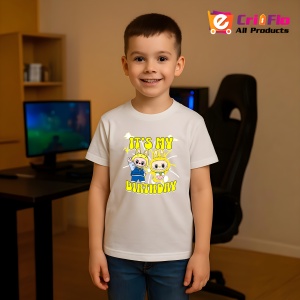 Tricou Labubu birthday yellow, Unisex Dama si Barbat | Copii - Img 4