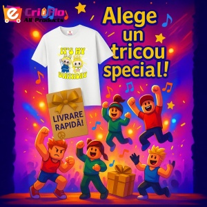 Tricou Labubu birthday yellow, Unisex Dama si Barbat | Copii - Img 11
