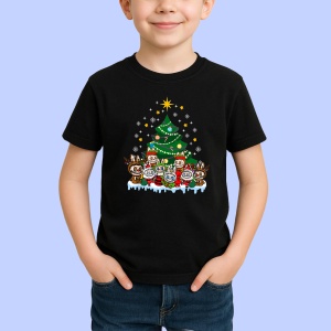 Tricou Labubu brad craciun, Unisex Dama si Barbat | Copii, Culoare Negru - Img 2