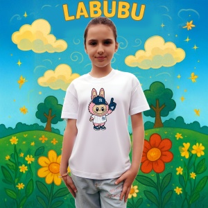 Tricou Labubu dodgers roz, Unisex Dama si Barbat | Copii - Img 3