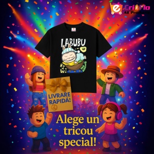 Tricou Labubu kiwi hamac, Unisex Dama si Barbat | Copii, Culoare Negru - Img 6