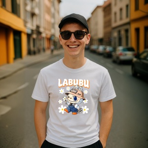 Tricou Labubu palarie tiger, Unisex Dama si Barbat | Copii - Img 9