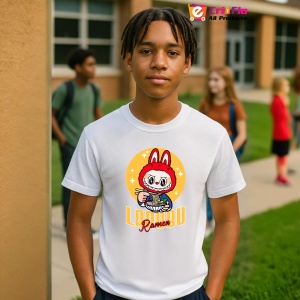 Tricou Labubu ramen roz, Unisex Dama si Barbat | Copii - Img 10