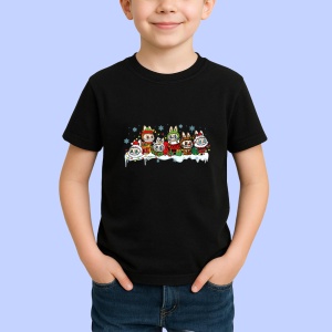 Tricou Labubu sarbatoare, Unisex Dama si Barbat | Copii, Culoare Negru - Img 2
