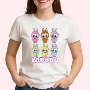 Tricou Labubu trio vertical, Unisex Dama si Barbat | Copii - Img 2