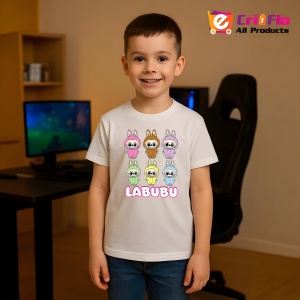 Tricou Labubu trio vertical, Unisex Dama si Barbat | Copii - Img 4