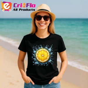 Tricou Lamaie galbena si stropi de energie, Fructe, Copii | Dama, culoare negru - Img 11