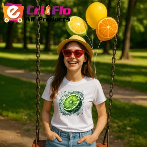 Tricou Lamaie verde si stropi intensi, Fructe, Copii | Dama - Img 9