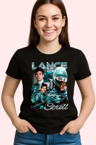 Tricou Lance Stroll Poster Colaj Echipa Aston Martin Formula 1, Copii | Dama | Barbat