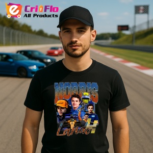 Tricou Lando Norris Ilustratie Masina Echipa Mclaren Formula 1, Copii | Dama | Barbat