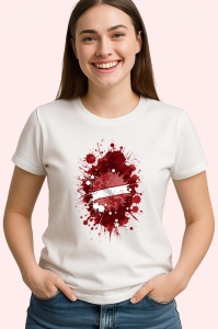 Tricou Latvia Steag Splash Art, Copii | Dama | Barbat - Img 4
