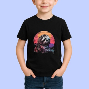 Tricou Lenes cu peisaj la apus stil tropical Copii | Dama | Barbat, culoare negru - Img 4