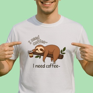 Tricou Lenes I need coffee - Copii | Dama | Barbat - Img 2