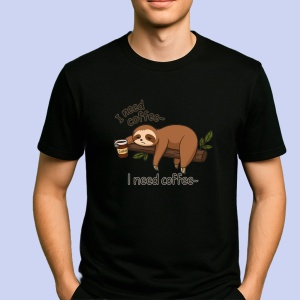 Tricou Lenes I need coffee Negru, Copii | Dama | Barbat
