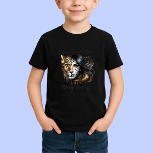 Tricou Leopard si femeie eleganta mesaj strong woman raise strong women Copii | Dama | Barbat Barbat - Img 6