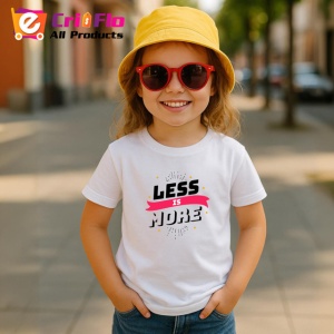 Tricou Less Is More Font Modern Dungi Roz, din bumbac 100% , tricou alb pentru Copii | Dama | Barbat - Img 5