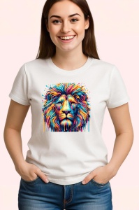 Tricou Leu digital cu efecte grafice si privire intensa Copii | Dama | Barbat - Img 3