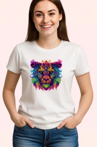 Tricou Leu multicolor cu privire impunatoare Copii | Dama | Barbat - Img 3