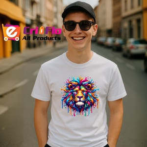 Tricou Leu stil pop art forta si culoare in design urban Copii | Dama | Barbat - Img 6