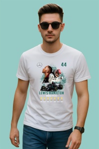 Tricou Lewis Hamilton Colaj Masina Trofee Mercedes Formula 1, Copii | Dama | Barbat - Img 2