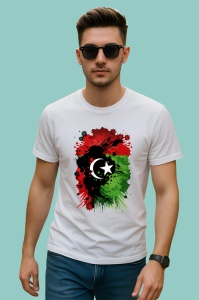 Tricou Libya Steag Splash Art, Copii | Dama | Barbat - Img 2
