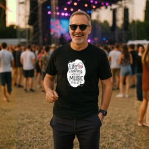 Tricou Life Is Nothing Without Music, Copii | Dama | Barbat, culoare negru - Img 4