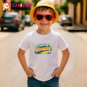 Tricou Little Legs Big Goals Minge Fotbal V1, din bumbac 100% , tricou alb pentru Copii | Dama | Barbat - Img 4