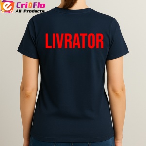 Tricou LIVRATOR, Personalizat | Unisex Dama si Barbat, Albastru Inchis - Img 3