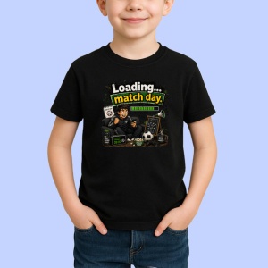 Tricou Loading Match Day Suporter Fotbal Amuzant, din bumbac 100%, tricou negru Copii | Dama | Barbat - Img 2