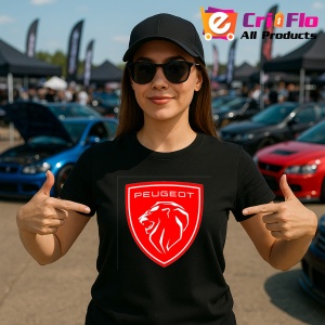 Tricou Logo Peugeot Rosu | Unisex Dama si Barbat