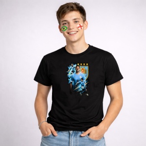 Tricou Luis Suarez Uruguay World Cup Fifa 2026 V2, din bumbac 100%, tricou negru, Copii | Dama | Barbat - Img 2