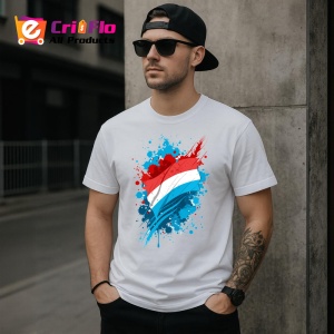 Tricou Luxembourg Steag Splash Art, Copii | Dama | Barbat - Img 5