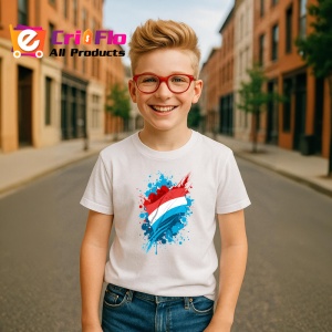 Tricou Luxembourg Steag Splash Art, Copii | Dama | Barbat - Img 8