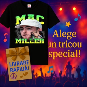 Tricou Mac Miller Portret artistic, muzica Rap, Dama | Barbat | Copii, Culoare Negru - Img 7