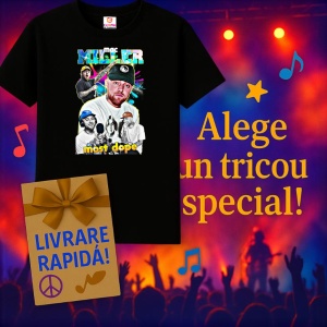 Tricou Mac Miller - Tricou alb, fundal colorat, muzica Not Applicable, Dama | Barbat | Copii, Culoare Negru - Img 15