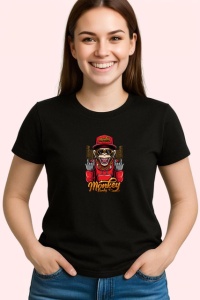 Tricou Maimuta Cool Haine Rosii Stil Urban V1, din bumbac 100%, tricou negru Copii | Dama | Barbat